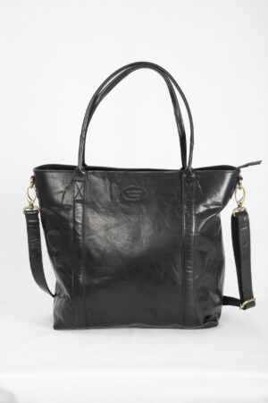 Kožená shopper taška do práce BLACK 6 LB045 3